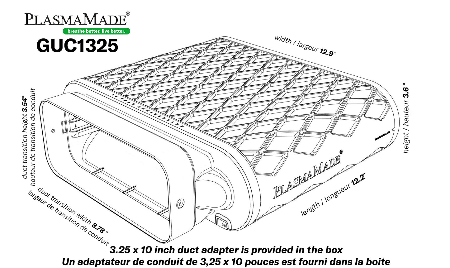 Plasma Filter With ESD Technology 600 CFM Max (Rectangular)